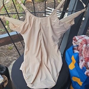 Stylish Beige Cold Shoulder Bodysuit